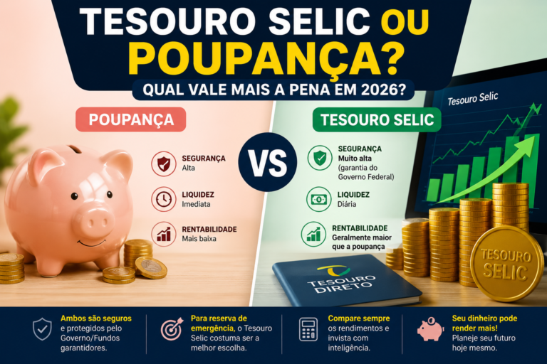Tesouro Selic ou Poupança: Qual Vale Mais a Pena em 2026?