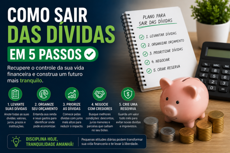 Como Sair das Dívidas em 5 Passos e Recuperar o Controle da Sua Vida Financeira
